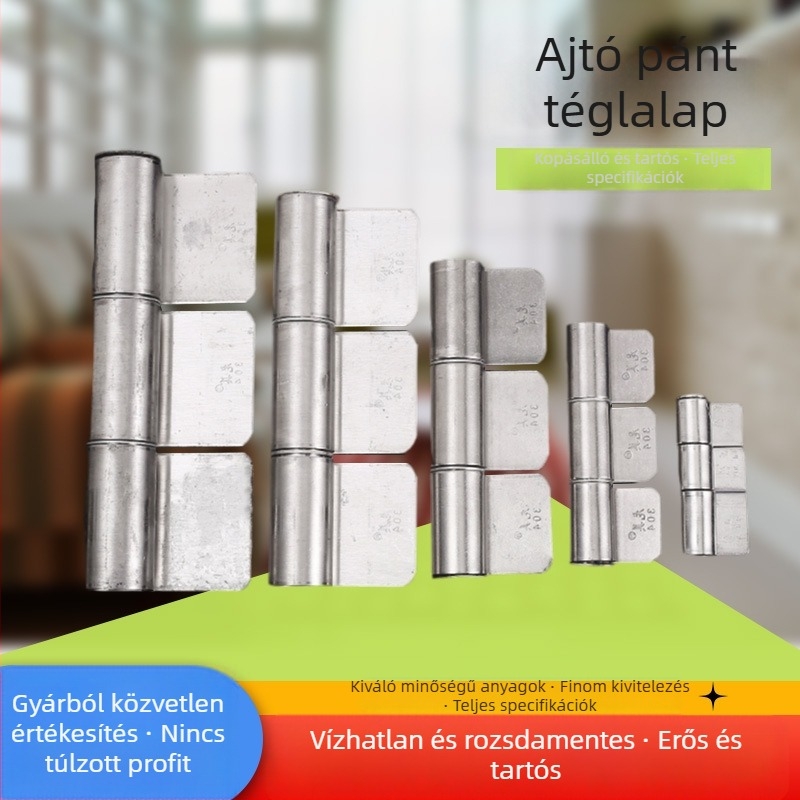 Rozsdamentes acél pánt, modell 22, 201/304 anyag, polírozott felület, Longmei