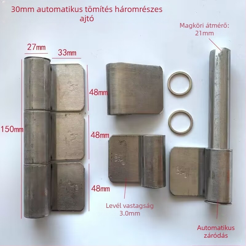 Rozsdamentes acél pánt, modell 22, 201/304 anyag, polírozott felület, Longmei