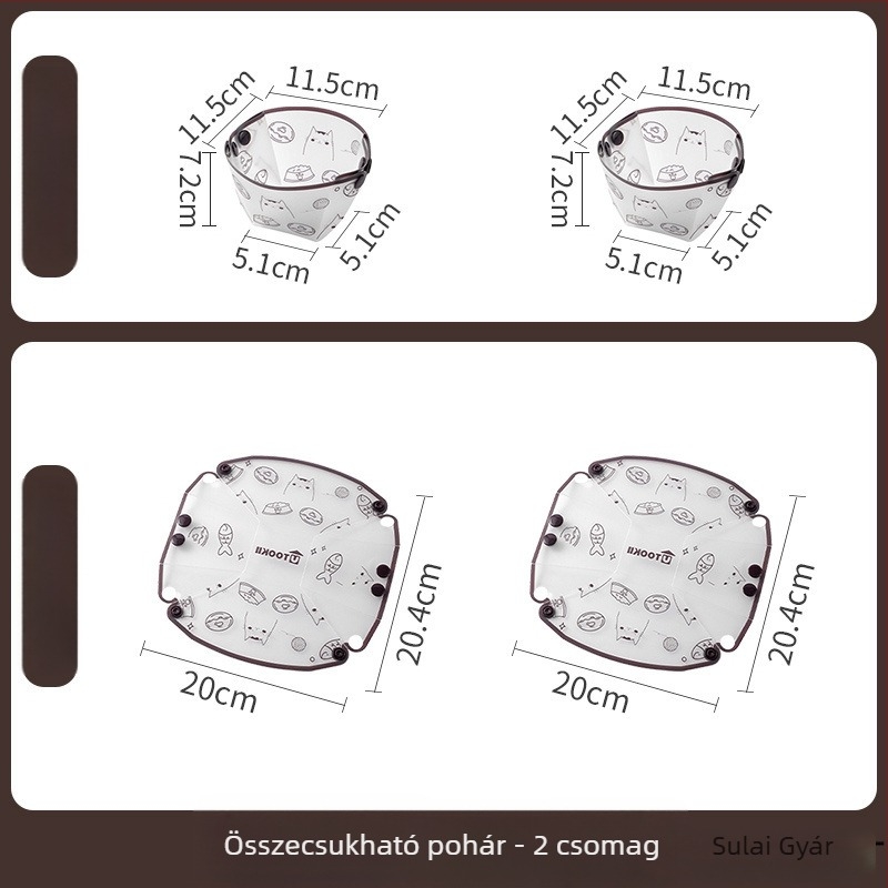 Utazáshoz összecsukható edénykészlet: műanyag; Termékszám KPSyG6HY; Tál/Tányér/Pohár