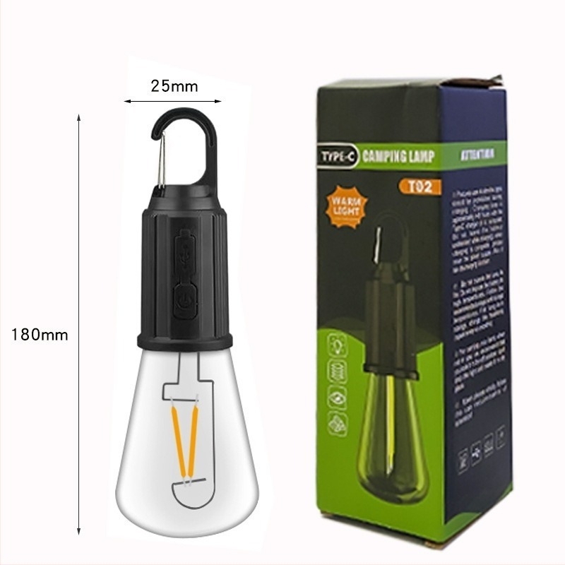 LED-es kempinglámpa, napelemes, 3.7V, 1W, hordozható, gombkapcsoló