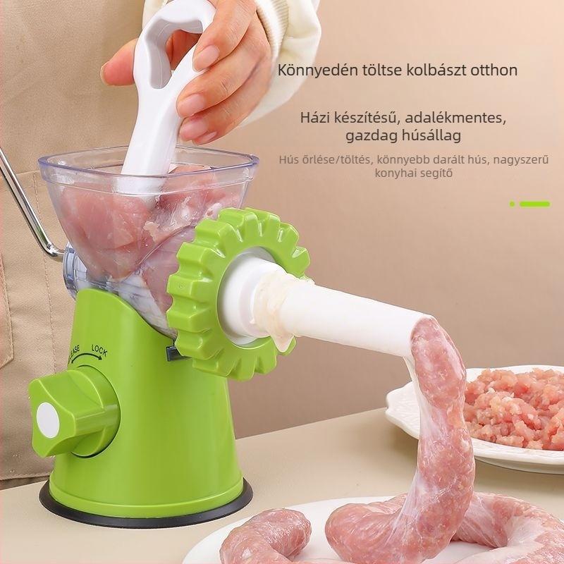 Házi használatra kolbász töltőgép, kézi, műanyag