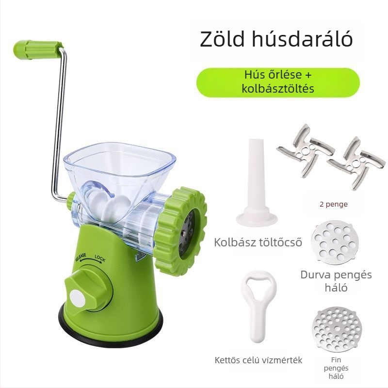 Házi használatra kolbász töltőgép, kézi, műanyag
