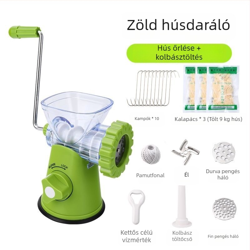 Házi használatra kolbász töltőgép, kézi, műanyag