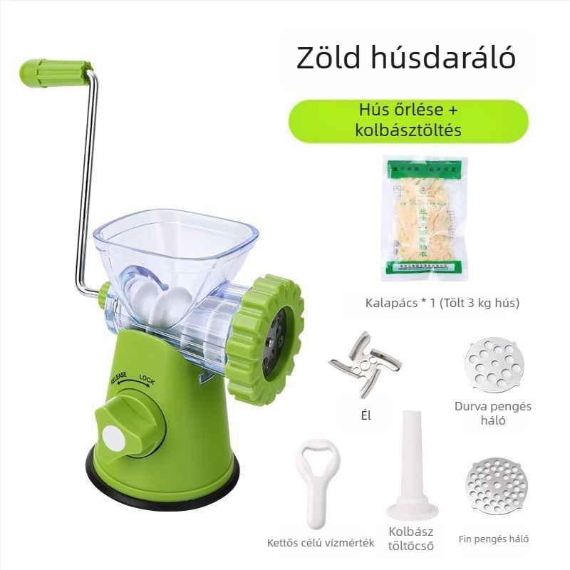 Házi használatra kolbász töltőgép, kézi, műanyag