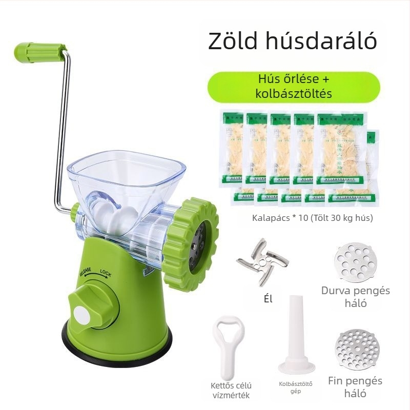 Házi használatra kolbász töltőgép, kézi, műanyag