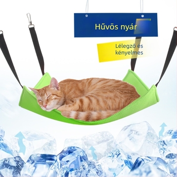 Légáteresztő macskahammock hálós anyaggal – ketrecbe szerelhető, függő macska-fészek