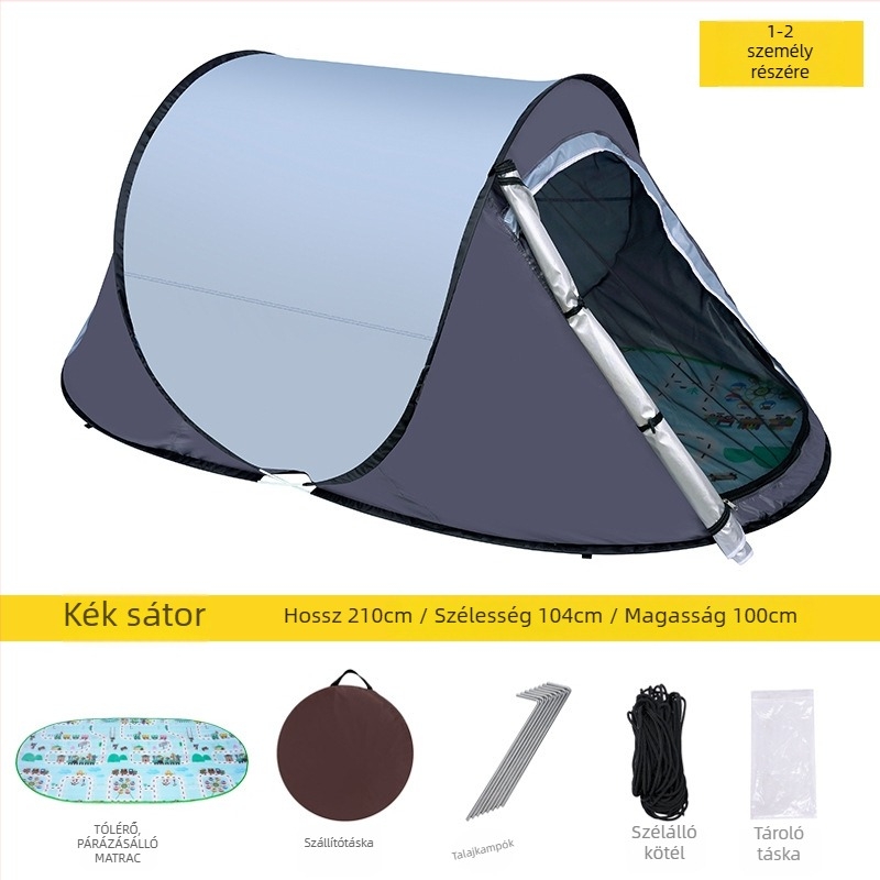 Pop-up kültéri sátor (egy rétegű; gyors felállítás; négy évszak; 1,4 kg; 210D Oxford anyag)