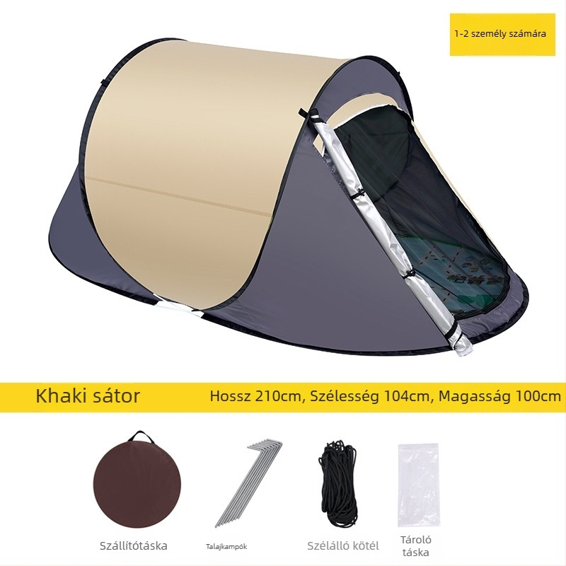 Pop-up kültéri sátor (egy rétegű; gyors felállítás; négy évszak; 1,4 kg; 210D Oxford anyag)