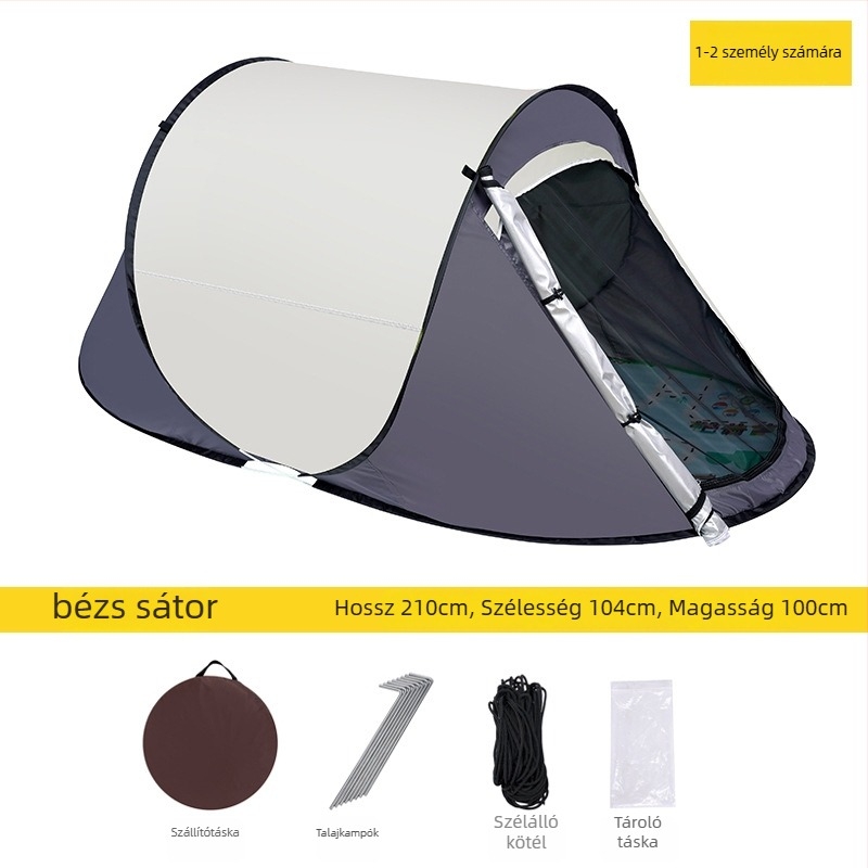 Pop-up kültéri sátor (egy rétegű; gyors felállítás; négy évszak; 1,4 kg; 210D Oxford anyag)