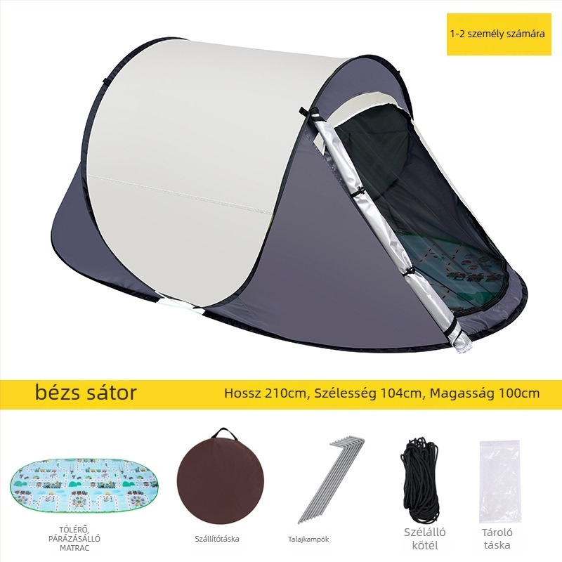 Pop-up kültéri sátor (egy rétegű; gyors felállítás; négy évszak; 1,4 kg; 210D Oxford anyag)