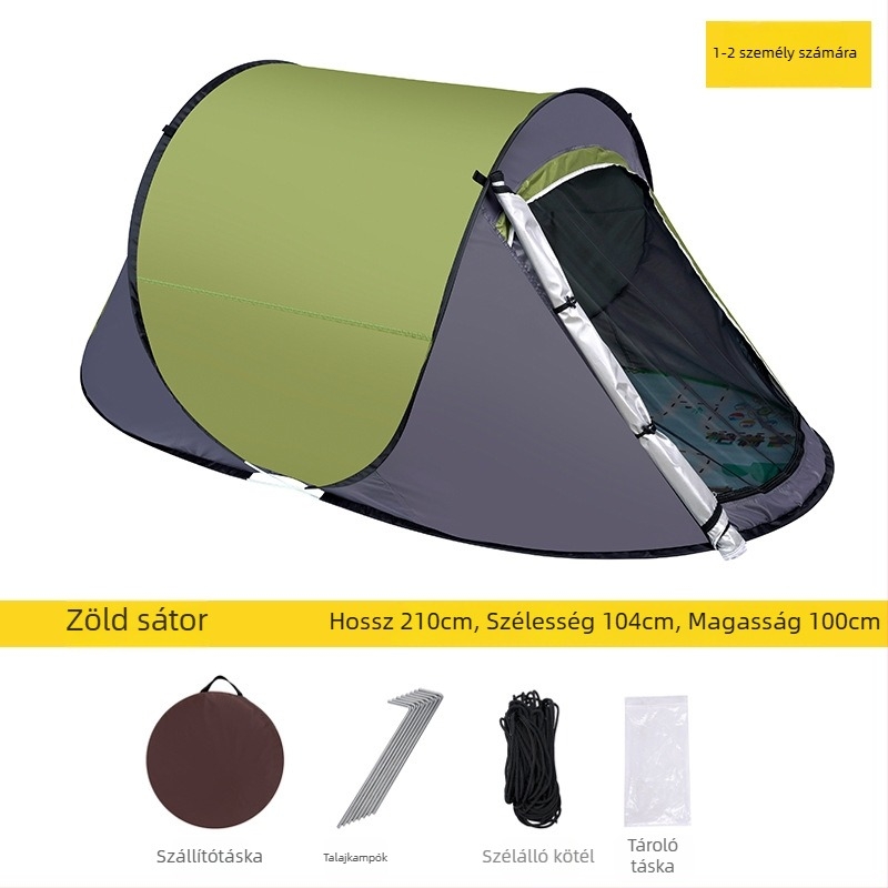 Pop-up kültéri sátor (egy rétegű; gyors felállítás; négy évszak; 1,4 kg; 210D Oxford anyag)