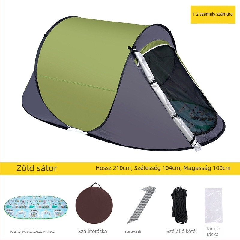 Pop-up kültéri sátor (egy rétegű; gyors felállítás; négy évszak; 1,4 kg; 210D Oxford anyag)