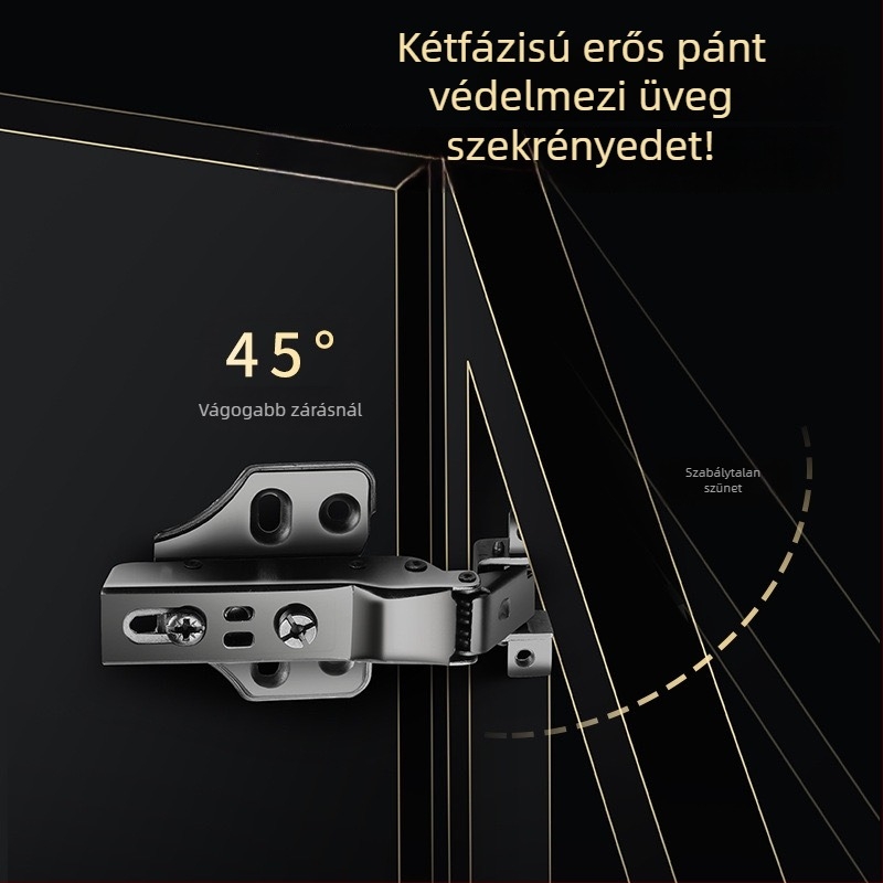 Lingzhi üvegajtó zsanérok, 201 rozsdamentes acél, 1 mm, elektroplatált