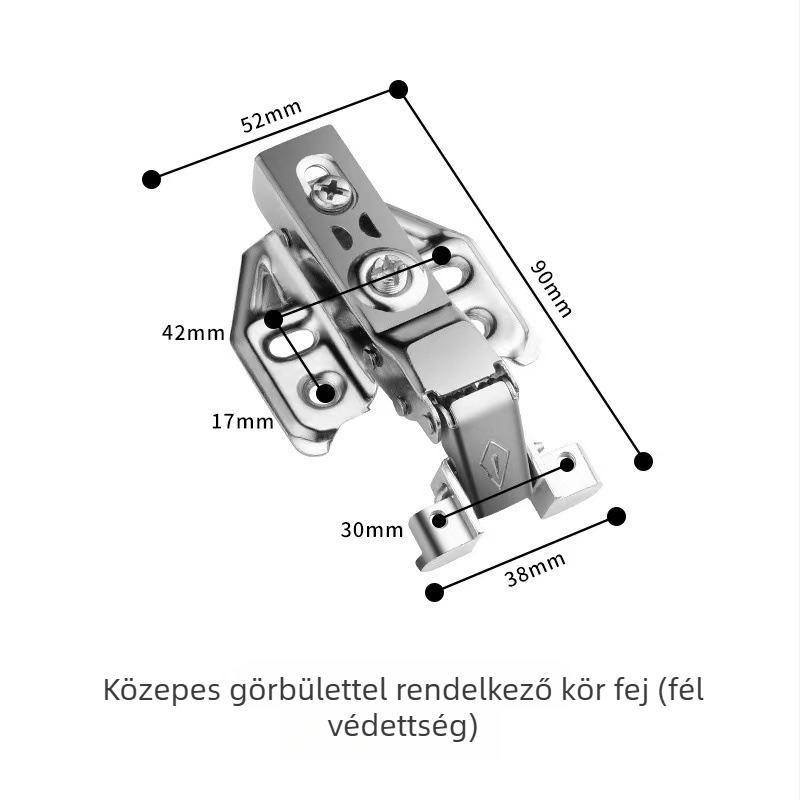 Lingzhi üvegajtó zsanérok, 201 rozsdamentes acél, 1 mm, elektroplatált