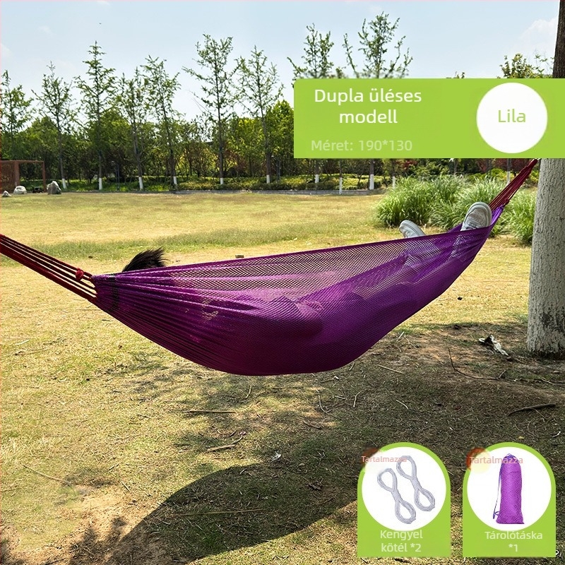 Be good Kültéri Ice Silk függőágy kempingezéshez, Nylon kötél anyaga, teherbírás 150 kg, súly 250 g, Termékkód Ice silk hammock 1-1