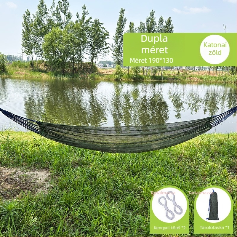 Be good Kültéri Ice Silk függőágy kempingezéshez, Nylon kötél anyaga, teherbírás 150 kg, súly 250 g, Termékkód Ice silk hammock 1-1