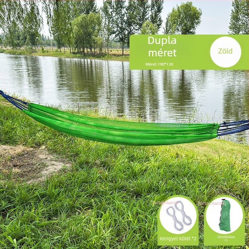 Be good Kültéri Ice Silk függőágy kempingezéshez, Nylon kötél anyaga, teherbírás 150 kg, súly 250 g, Termékkód Ice silk hammock 1-1
