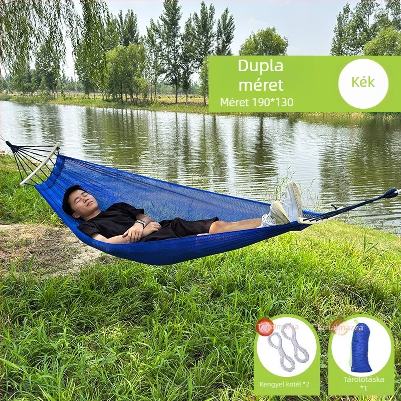 Be good Kültéri Ice Silk függőágy kempingezéshez, Nylon kötél anyaga, teherbírás 150 kg, súly 250 g, Termékkód Ice silk hammock 1-1