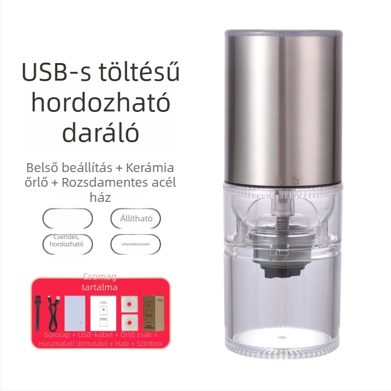 Elektromos kávédaráló KFYMJ-985-1 | Rozsdamentes acél | Egyéni logó nyomtatás | Iroda használatra | Prémium minőség