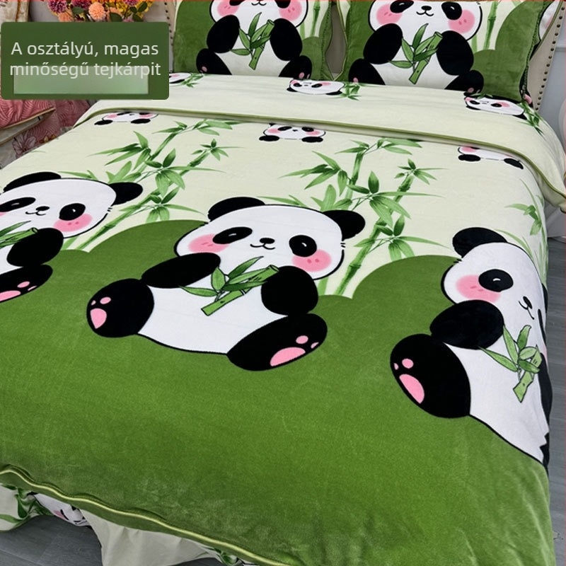 Tej velúr paplanhuzat, kétoldalas, fleece bélés, méret 1,8 m × 200 × 230 cm, növény- és virág minta