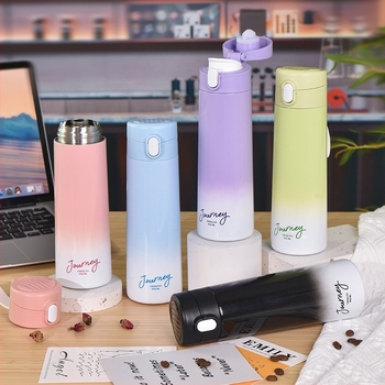 Hőmérséklet-kijelzővel ellátott termoszos pohár, nagy kapacitású, belső 316 rozsdamentes acél, külső 304 rozsdamentes acél, lézergravírozás elérhető