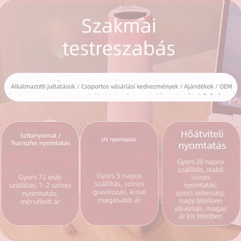Hőmérséklet-kijelzővel ellátott termoszos pohár, nagy kapacitású, belső 316 rozsdamentes acél, külső 304 rozsdamentes acél, lézergravírozás elérhető