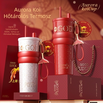 Szigetelt kávés pohár belső 316 rozsdamentes acélból és külső 201 rozsdamentes acélból, vákuum szigetelés 12–24 óra, csavaros fedél