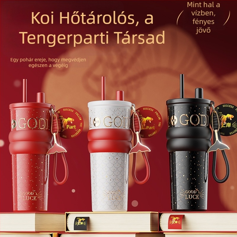 Szigetelt kávés pohár belső 316 rozsdamentes acélból és külső 201 rozsdamentes acélból, vákuum szigetelés 12–24 óra, csavaros fedél