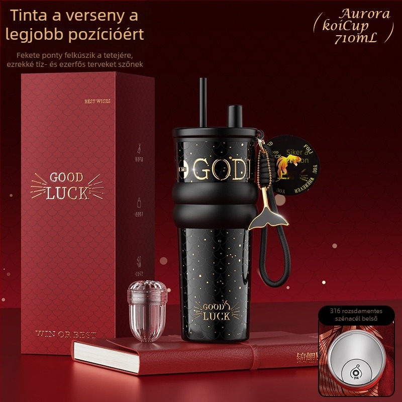 Szigetelt kávés pohár belső 316 rozsdamentes acélból és külső 201 rozsdamentes acélból, vákuum szigetelés 12–24 óra, csavaros fedél