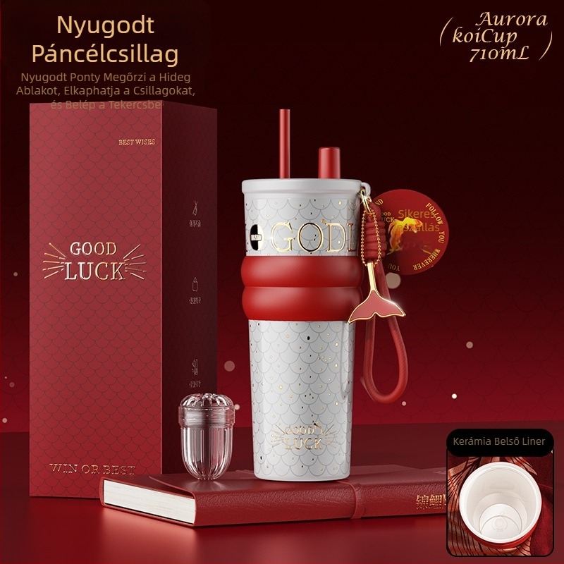 Szigetelt kávés pohár belső 316 rozsdamentes acélból és külső 201 rozsdamentes acélból, vákuum szigetelés 12–24 óra, csavaros fedél