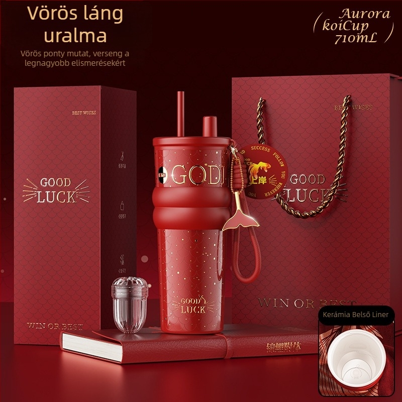 Szigetelt kávés pohár belső 316 rozsdamentes acélból és külső 201 rozsdamentes acélból, vákuum szigetelés 12–24 óra, csavaros fedél