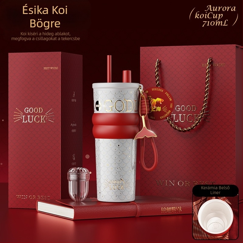 Szigetelt kávés pohár belső 316 rozsdamentes acélból és külső 201 rozsdamentes acélból, vákuum szigetelés 12–24 óra, csavaros fedél