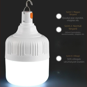 LED sátorvilágítás USB-re töltődik, 5V, 10W, gombos kapcsoló