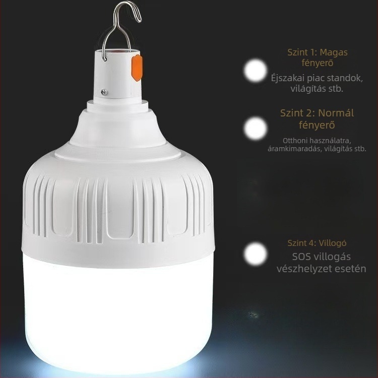 LED sátorvilágítás USB-re töltődik, 5V, 10W, gombos kapcsoló