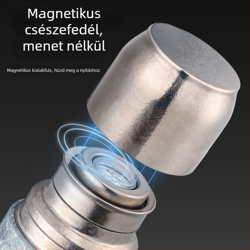 QarKapacitású titán termosz pohár mechanikus hőmérséklet kijelzővel, belső és külső titán test, kettős rétegű vákuum szigetelés, tea és víz elválasztása