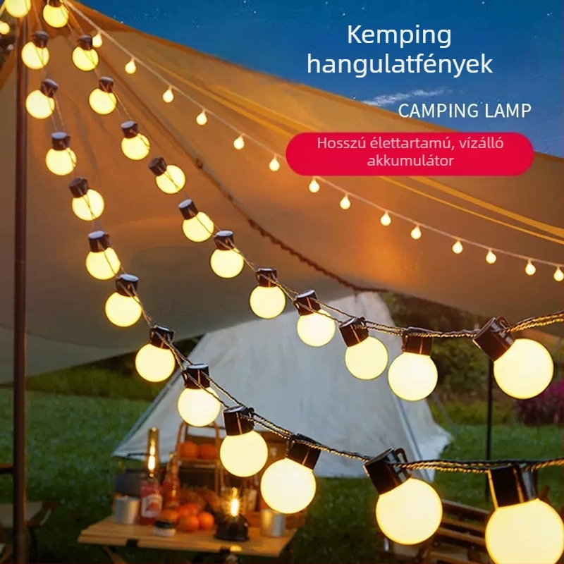 Kültéri sátor LED-sor világítás (modell G50, IP55, 0.06W, 220V) kempinghez és rendezvényekhez