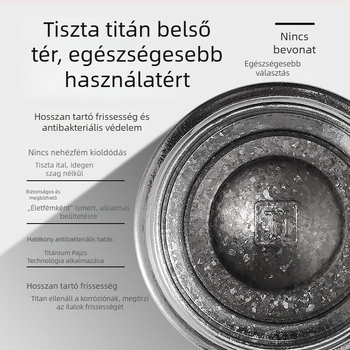 Titánium szigetelt pohár testreszabható logóval, mini zsebméret, dupla falú