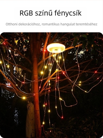 Kemping LED világítás, 20 m hosszú sorral, akkumulátorról működik, 3,7 V, 5 W, gombkapcsoló