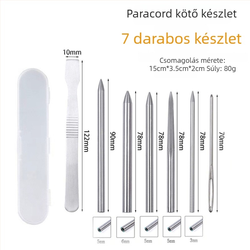 Paracord karkötő szövőtű készlet — acél tűk DIY kültéri fonáshoz