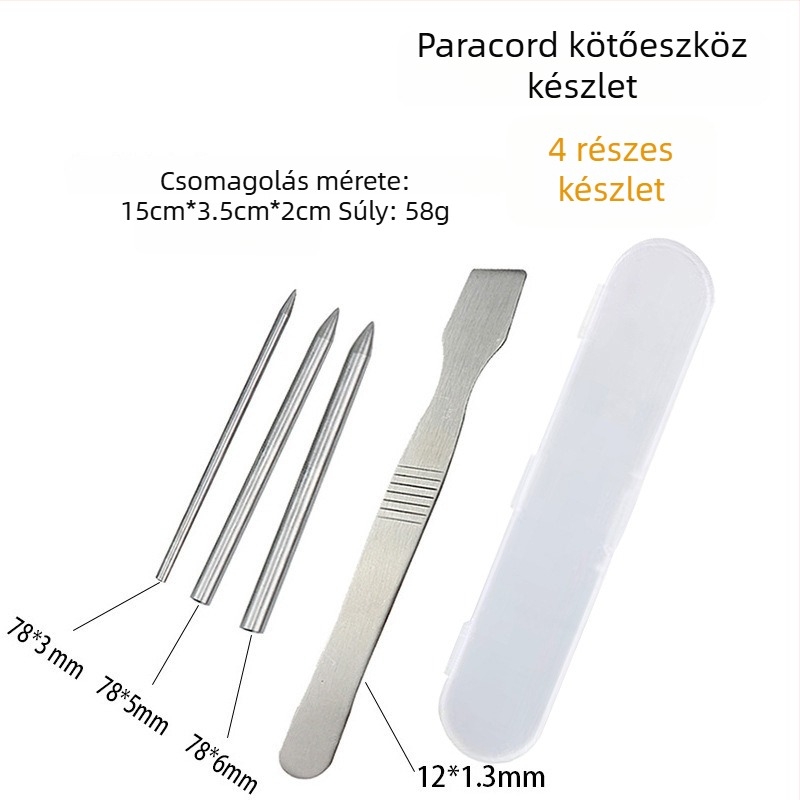 Paracord karkötő szövőtű készlet — acél tűk DIY kültéri fonáshoz