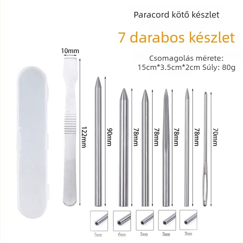 Paracord karkötő szövőtű készlet — acél tűk DIY kültéri fonáshoz