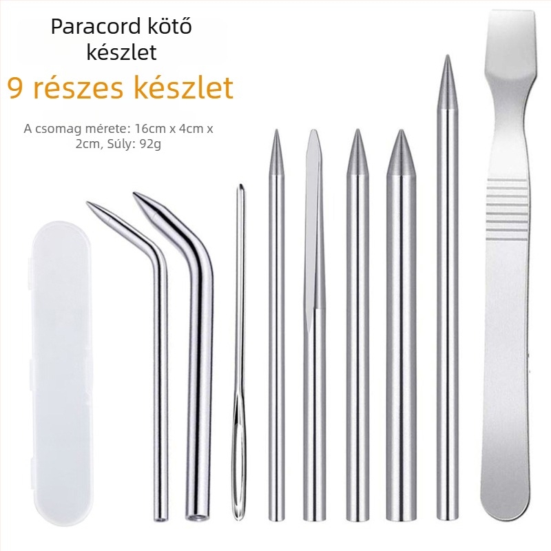 Paracord karkötő szövőtű készlet — acél tűk DIY kültéri fonáshoz