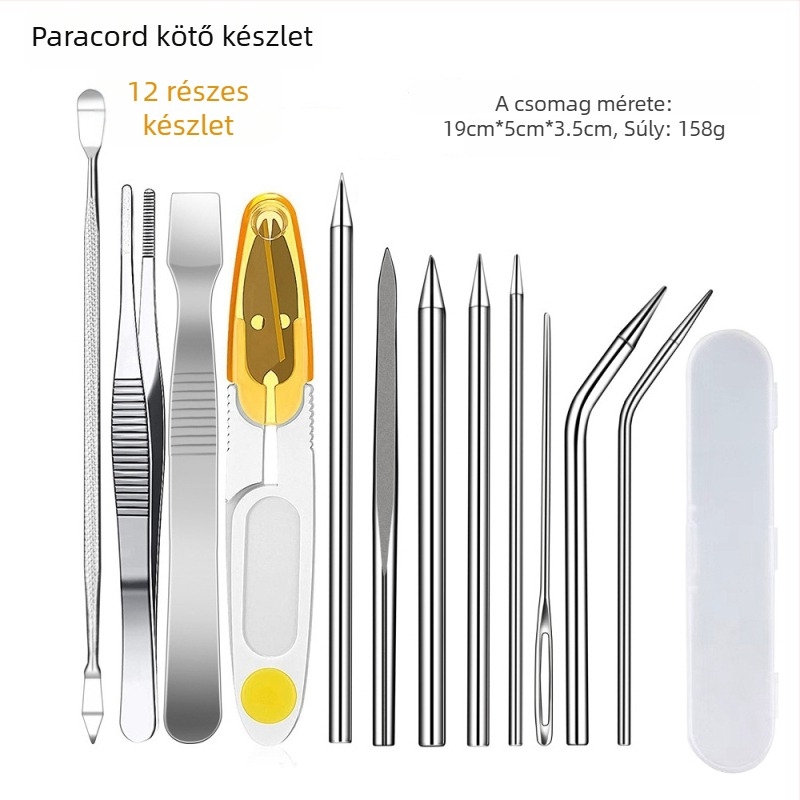 Paracord karkötő szövőtű készlet — acél tűk DIY kültéri fonáshoz