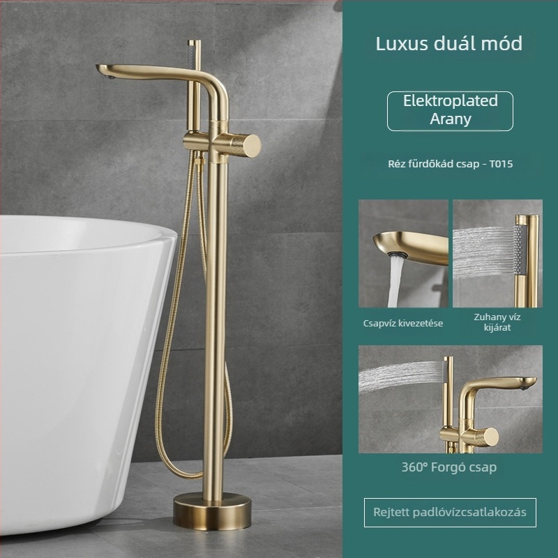 Kádcsaptelep, teljesen rézből, meleg és hideg, kerámiadisk szelep, (1–99°C)