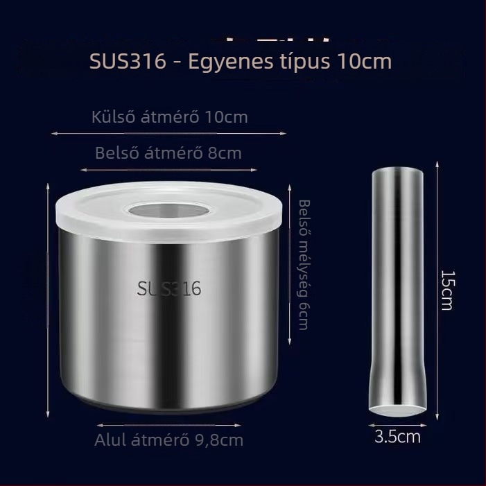 Fokhagyma nyomó 304 rozsdamentes acélból, szilárd mozsár, kézi működtetésű, hagyományos konyhai őrlő