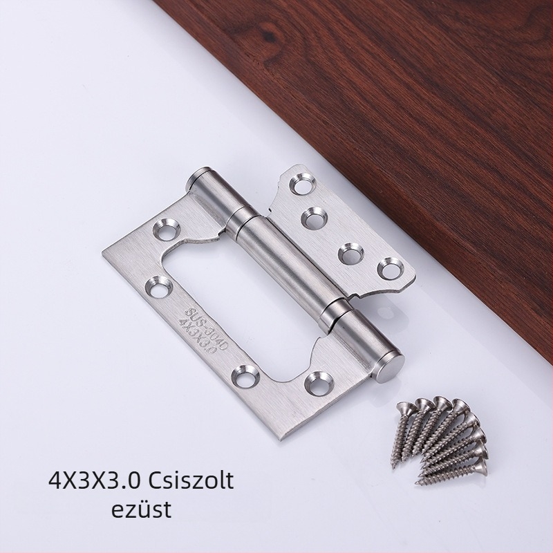 Rozsdamentes acél ajtózsanér, csendes működés, vastított szárny, fa ajtókhoz, csapágyas zsanér