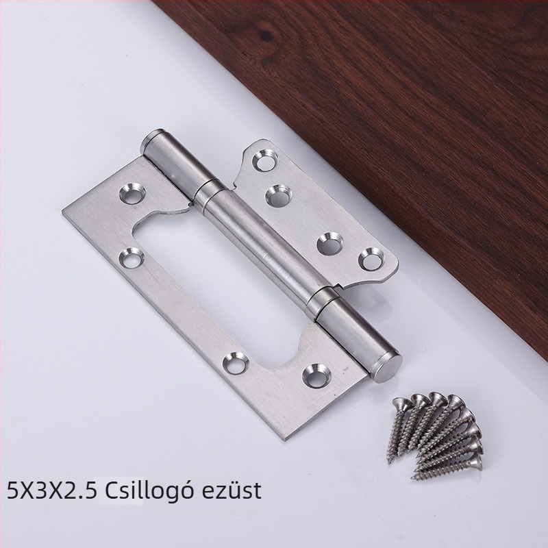 Rozsdamentes acél ajtózsanér, csendes működés, vastított szárny, fa ajtókhoz, csapágyas zsanér