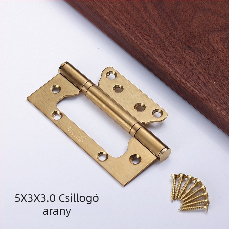 Rozsdamentes acél ajtózsanér, csendes működés, vastított szárny, fa ajtókhoz, csapágyas zsanér