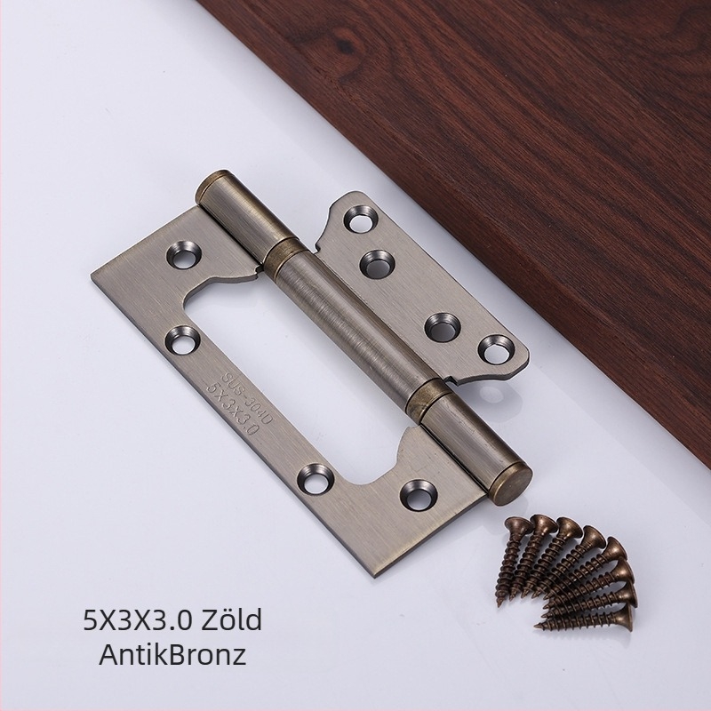 Rozsdamentes acél ajtózsanér, csendes működés, vastított szárny, fa ajtókhoz, csapágyas zsanér