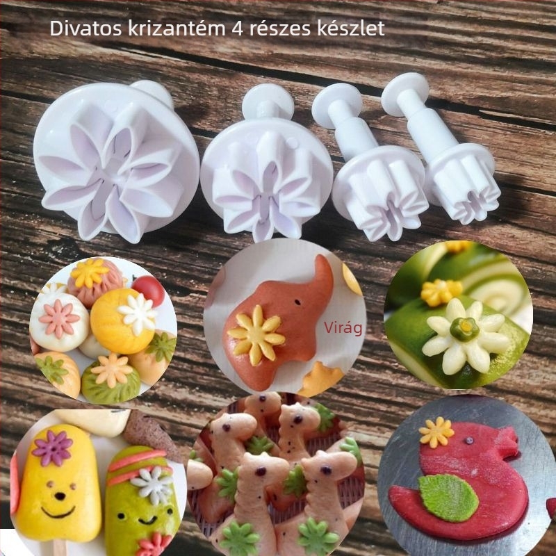 Állatos gőzölt zsemle forma, rozsdamentes acél, kézzel készített, zöldségvágó eszköz bébiételhez